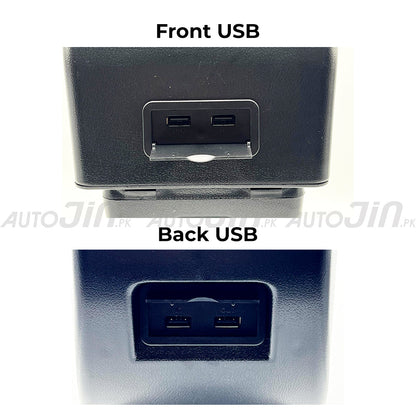 Sogo Honda BR-V 2017-2026 Leather Armrest Console With Usb 4 Ports - Black
