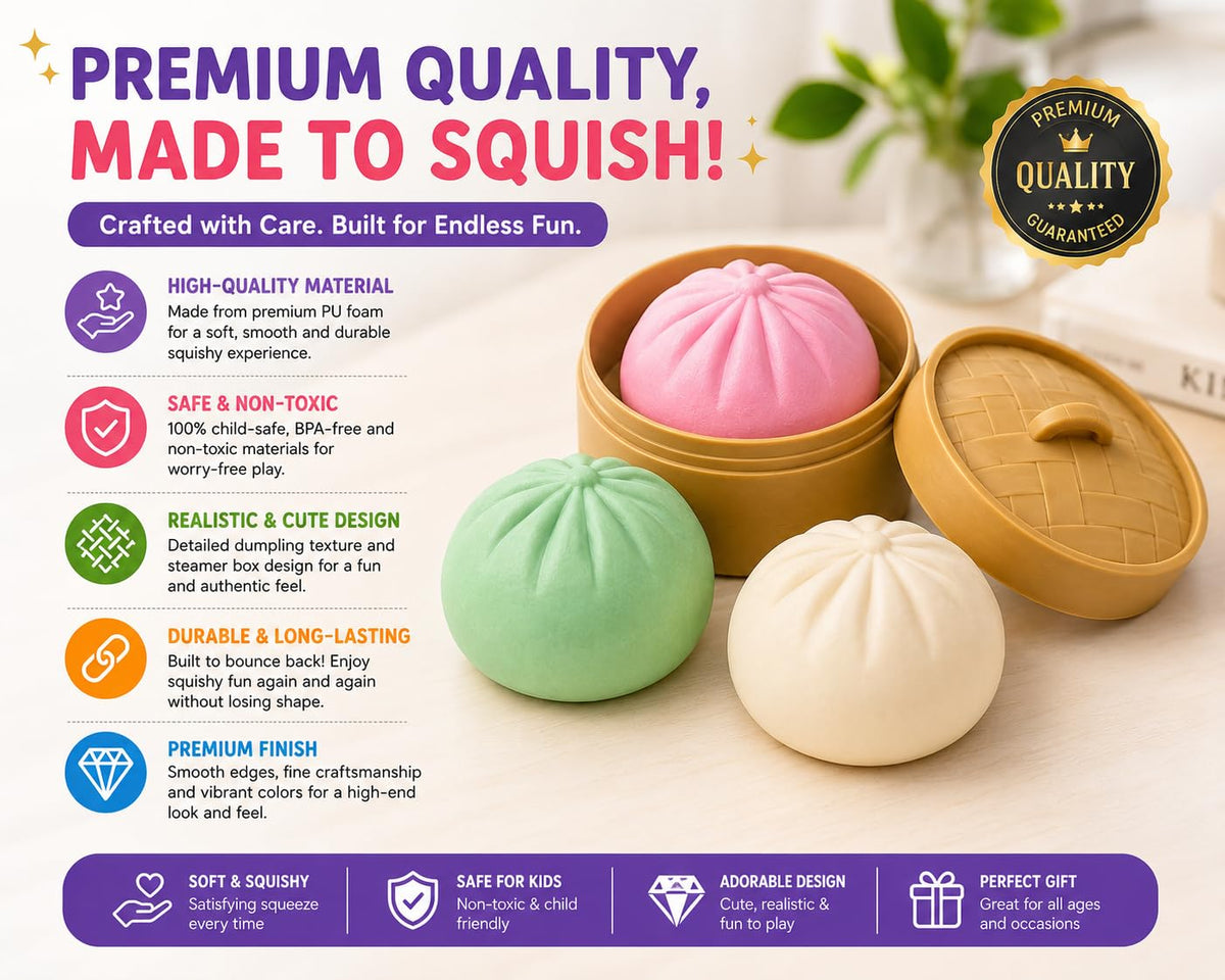 Squishy Dumpling Sensory Fidget Stress Ball (1Pcs)