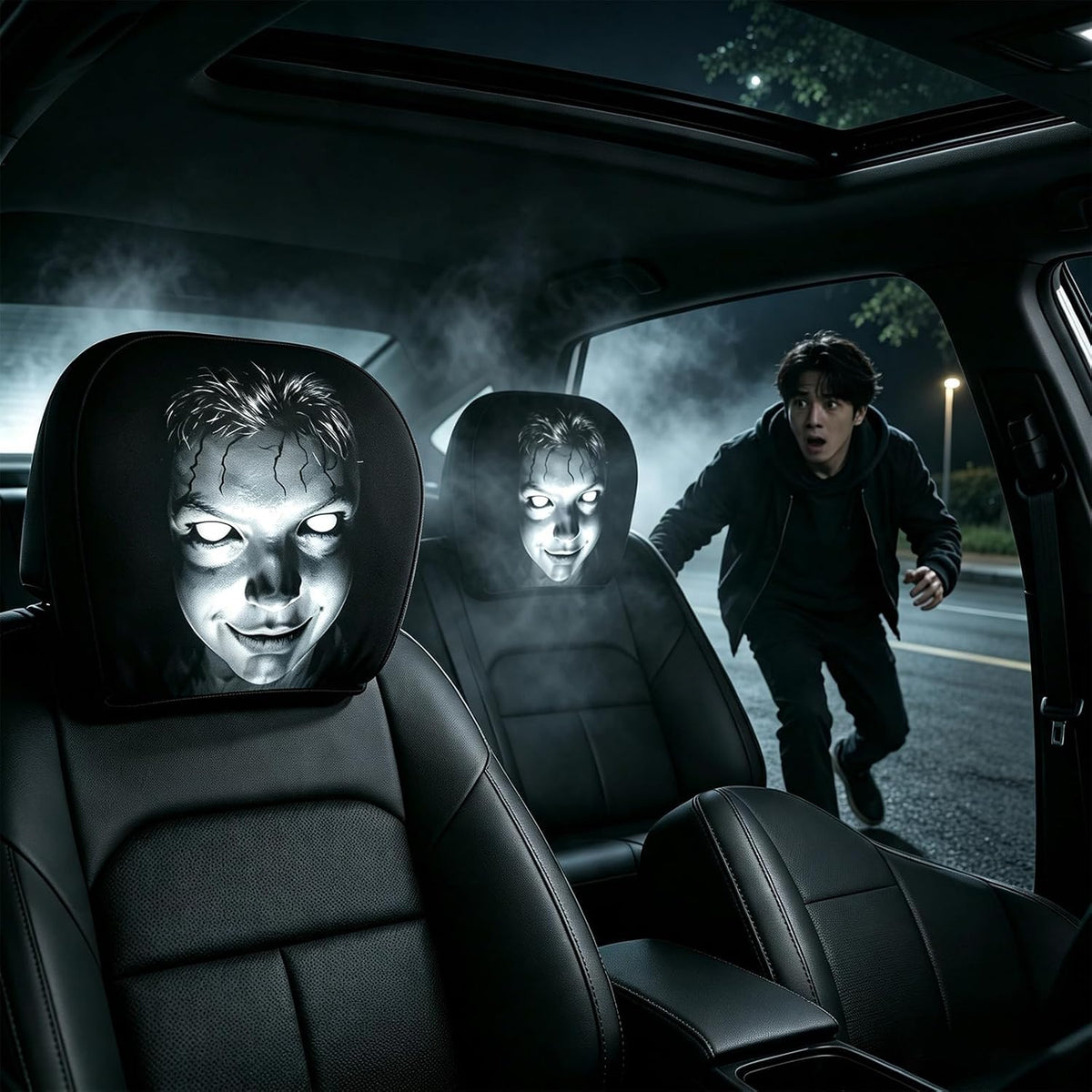 Ghost Face Headrest Covers for Cars