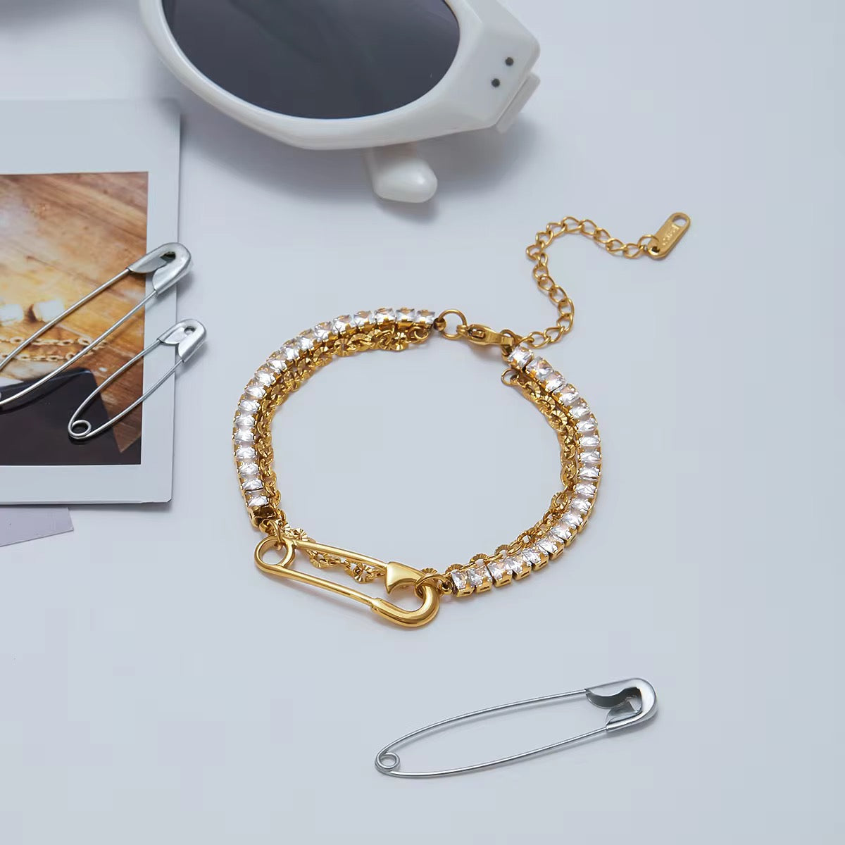 Crystal Link Tennis Chain Bracelet