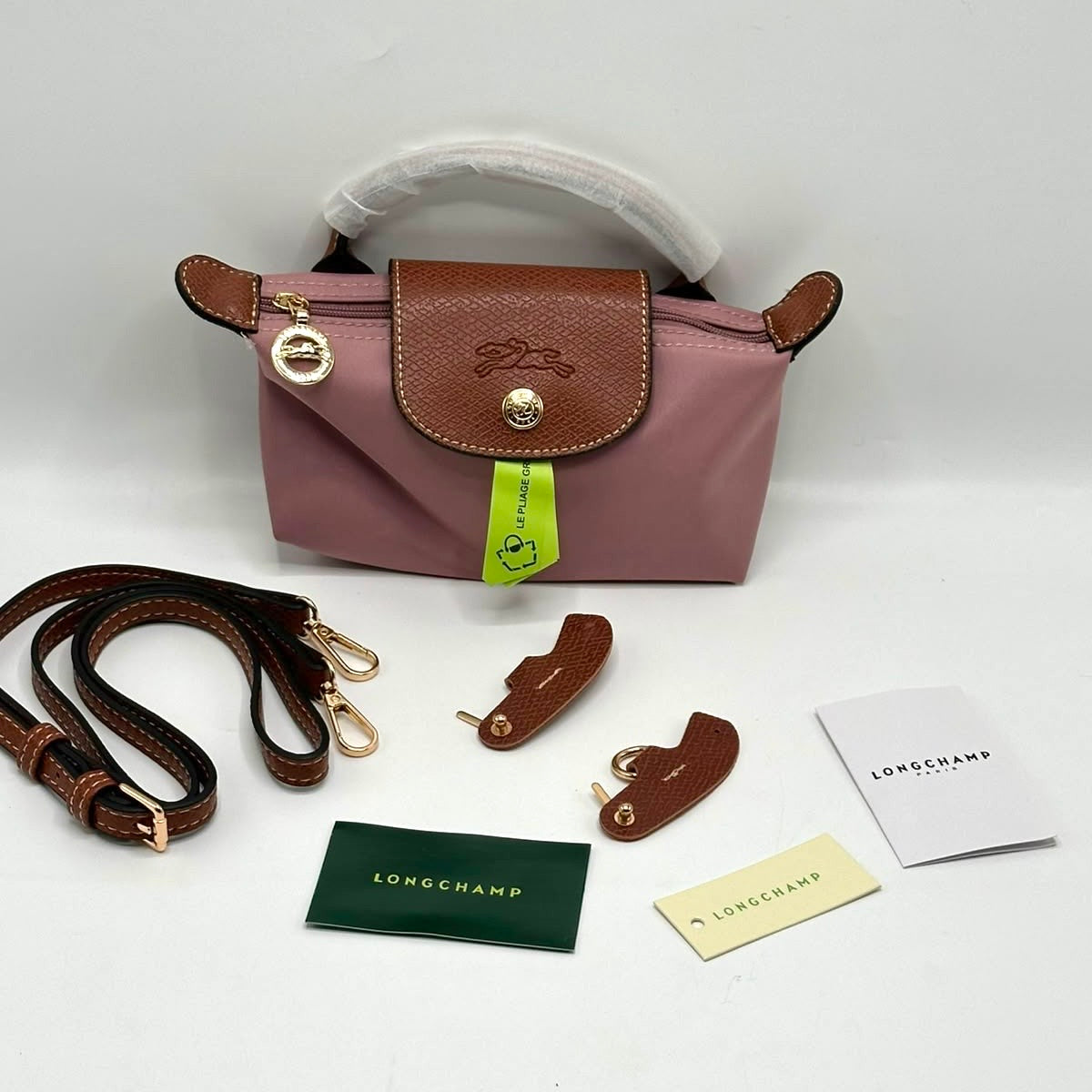 Longchamp Le Pliage Pouch with Handle & Long Strap XS