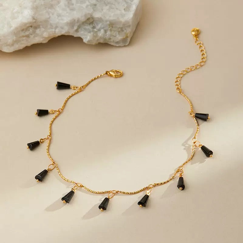 Gold Plated Midnight Muse Tassel Anklet