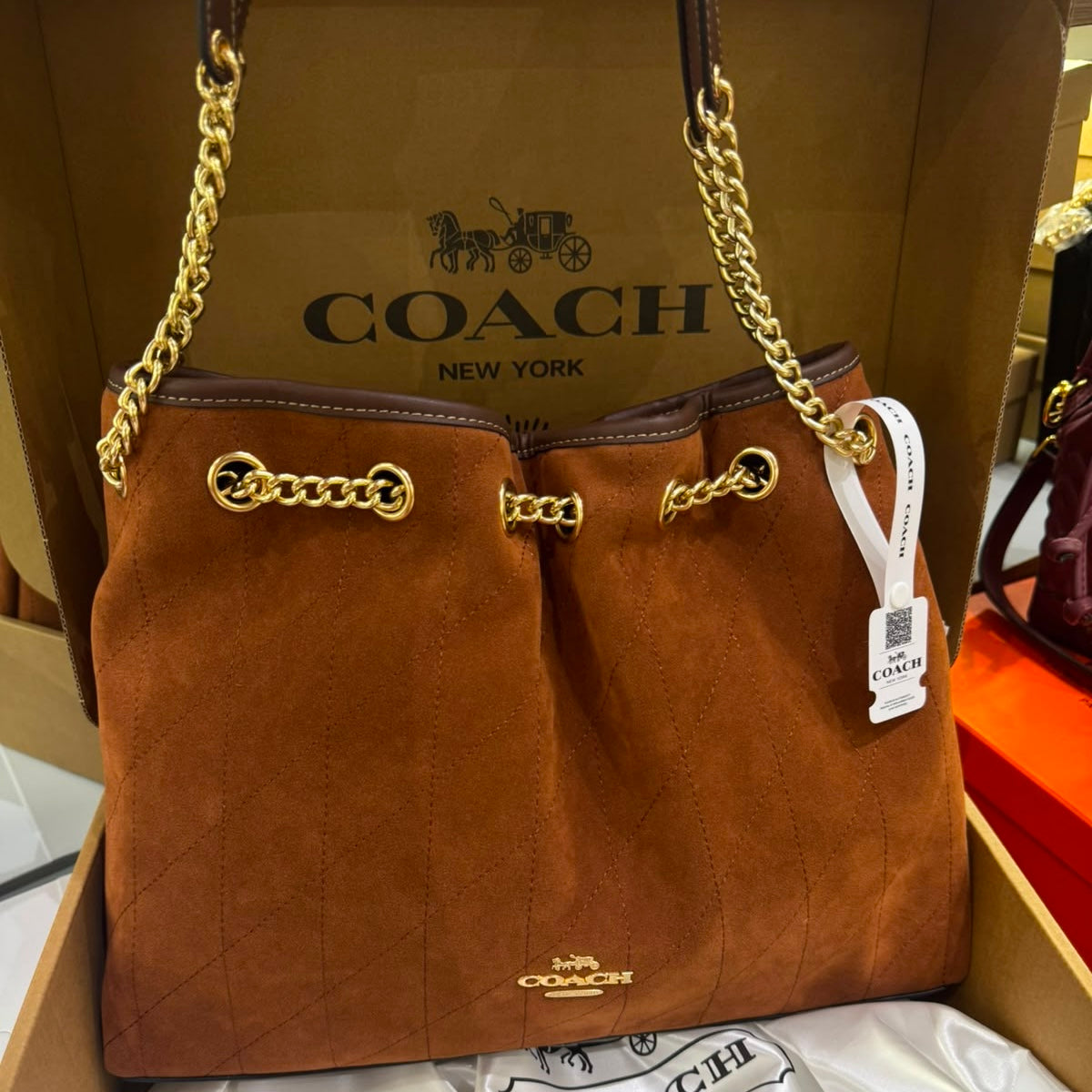COACH Evelyn Large Shoulder Bag-Box Packaging