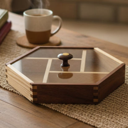 Serve & Store Wooden Snack Box