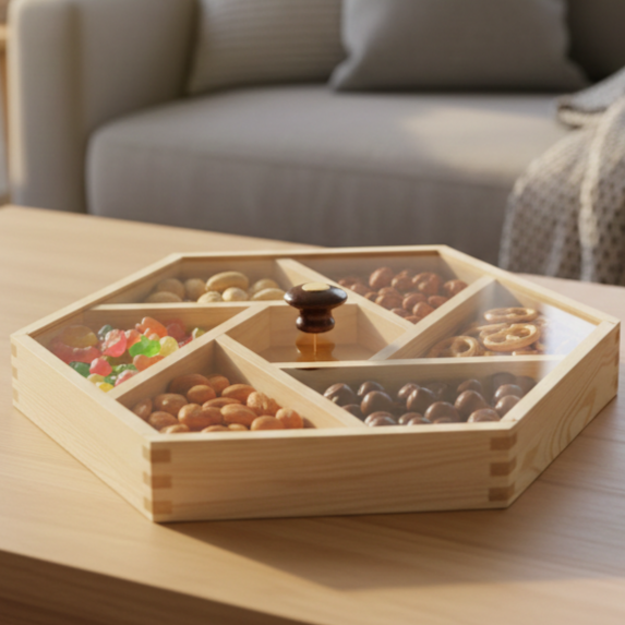 Serve & Store Wooden Snack Box