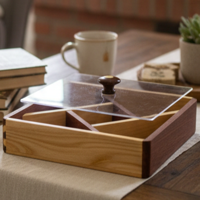 Serve & Store Wooden Snack Box