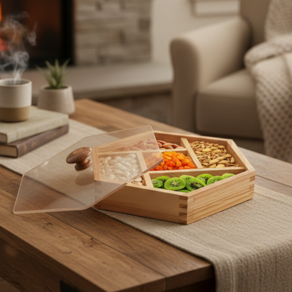 Serve & Store Wooden Snack Box