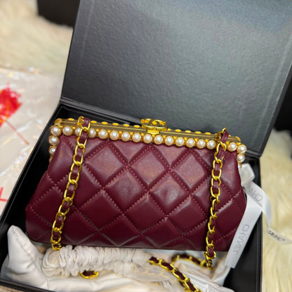 Chanel Clutch in Pearly Lambskin-Box Packaging