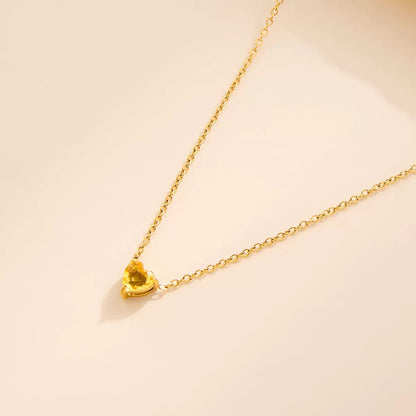 Heart Birthstone Dainty Pendant Necklace