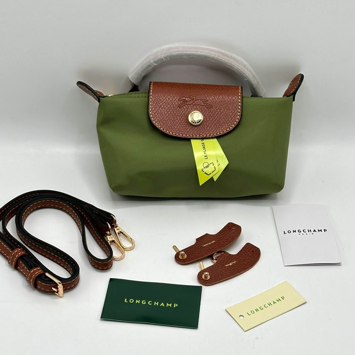 Longchamp Le Pliage Pouch with Handle & Long Strap XS