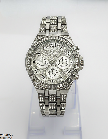 WHL00721 HWR Round Rhinestone Women's Watch - WHL