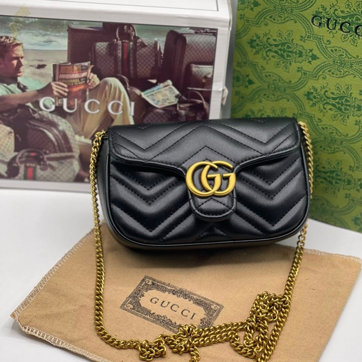 Gucci Marmont mini Shoulder Bag- Double box