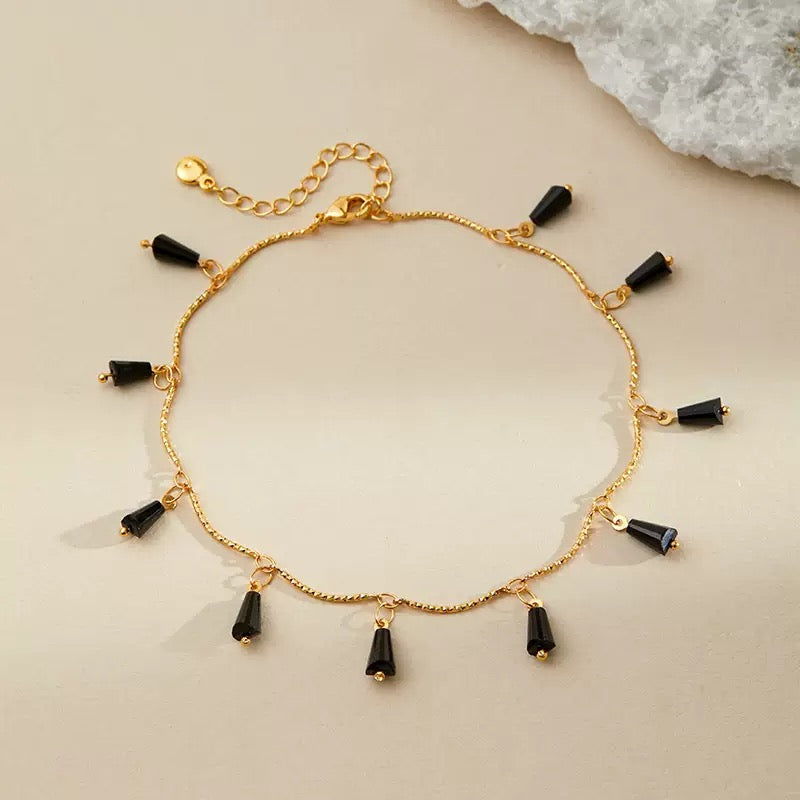 Gold Plated Midnight Muse Tassel Anklet