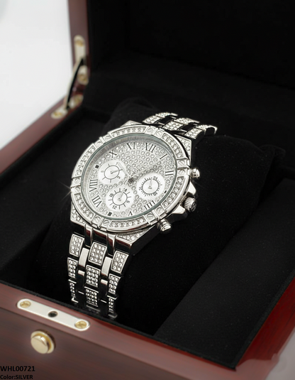 WHL00721 HWR Round Rhinestone Women's Watch - WHL