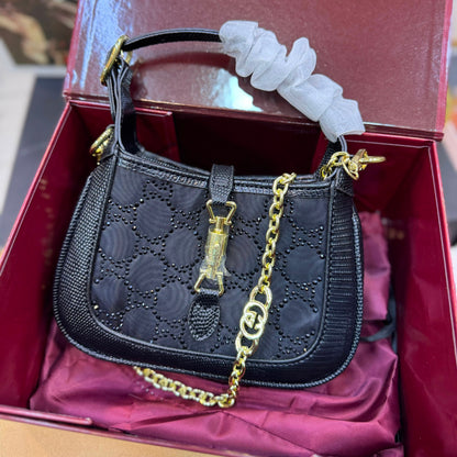 GUCCI Jackie 1961 Crystal GG Mini Shoulder Bag-Box Package