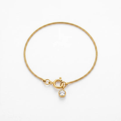 Minimalist Herringbone Bezel Crystal Bracelet