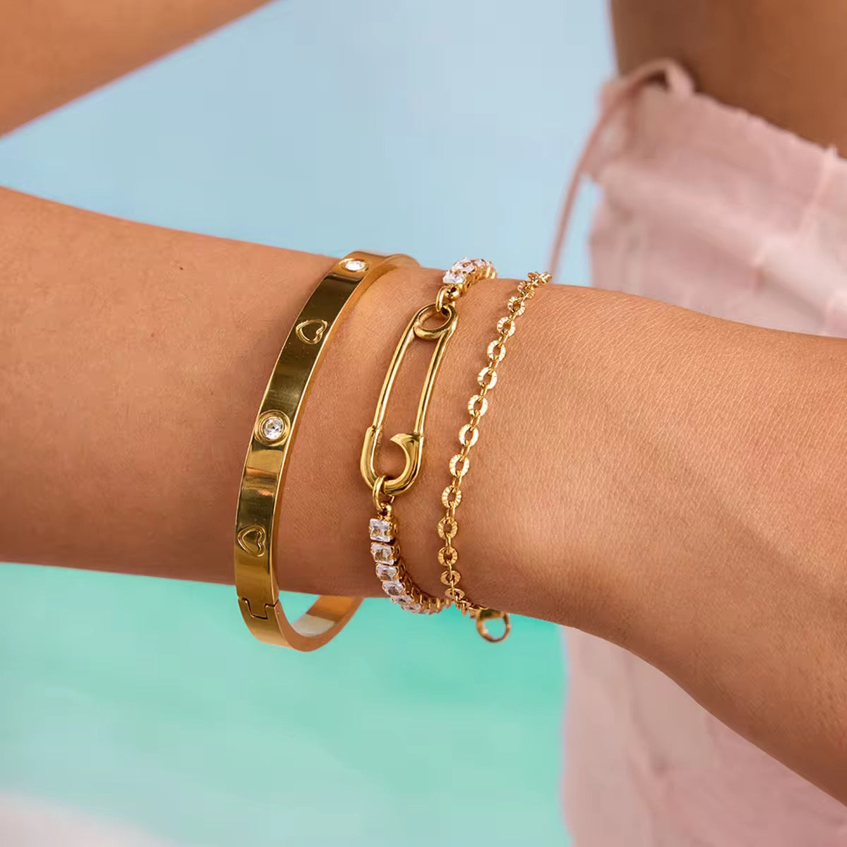Crystal Link Tennis Chain Bracelet