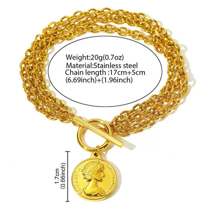 Aurelia Layered Coin OT Clasp Bracelet