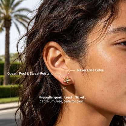 Dainty Blossom Crystal Stud Earrings