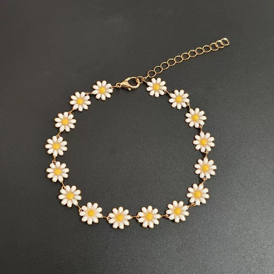 Dainty Crystal Blossom Station Bracelet