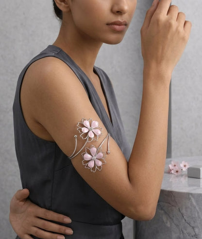 Flower Silver ArmCuff