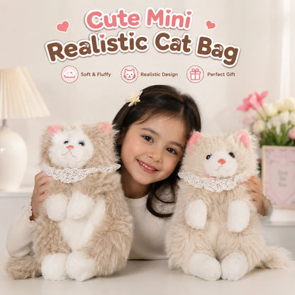 Plush Cat Stuffed Animal Kitty Shoulder Bag