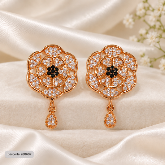 Zircon Earring-270 (Black)