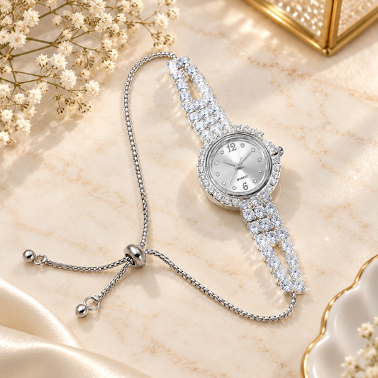 Zircon Adjustable Watch-01 (Silver)