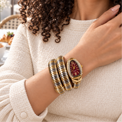 Snake Wrap Watch-03 (Maroon)