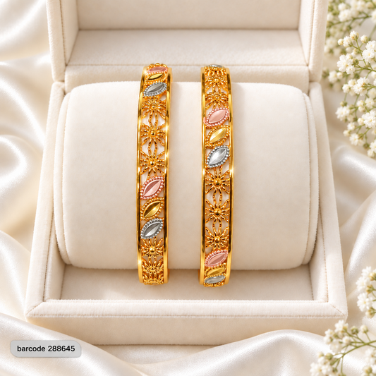 Gold Plated Kara Pair-71 (Rhodium)