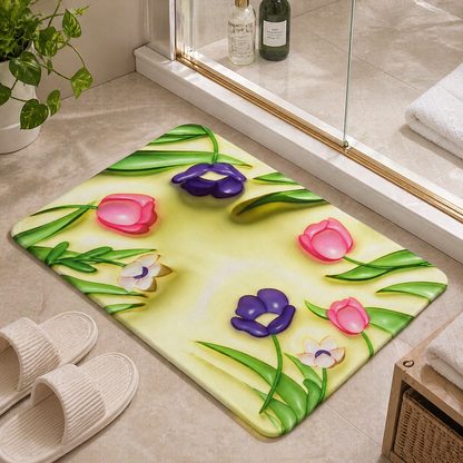 3D Blossom QuickDry Non-Slip Bath Mat