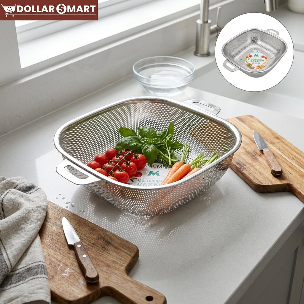 Square Strainer for Kitchen Sink 22cm