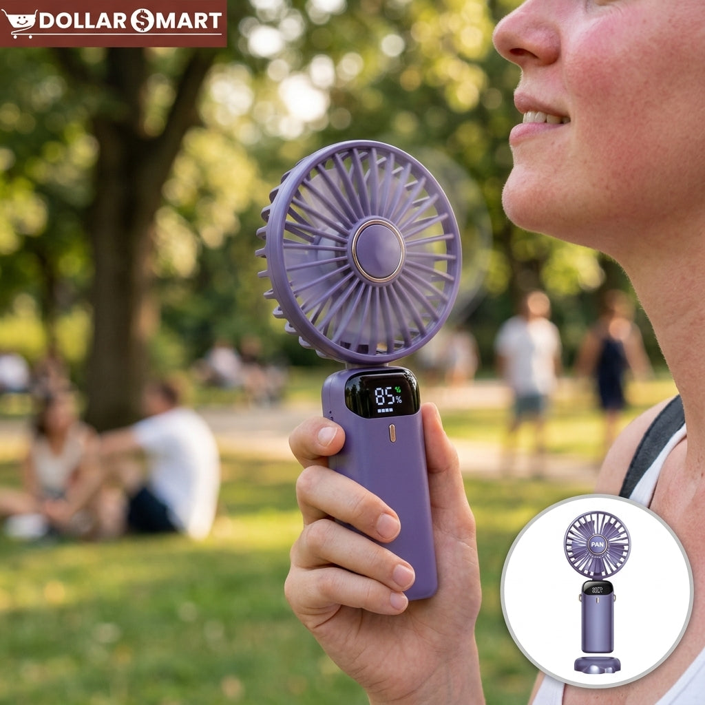 LED Display Rechargeable Fan
