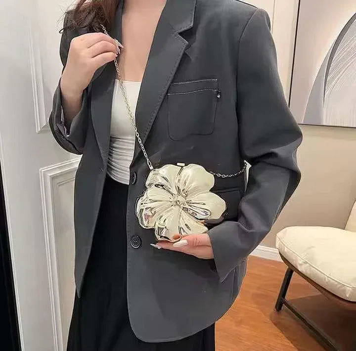 Metallic Flower Bag