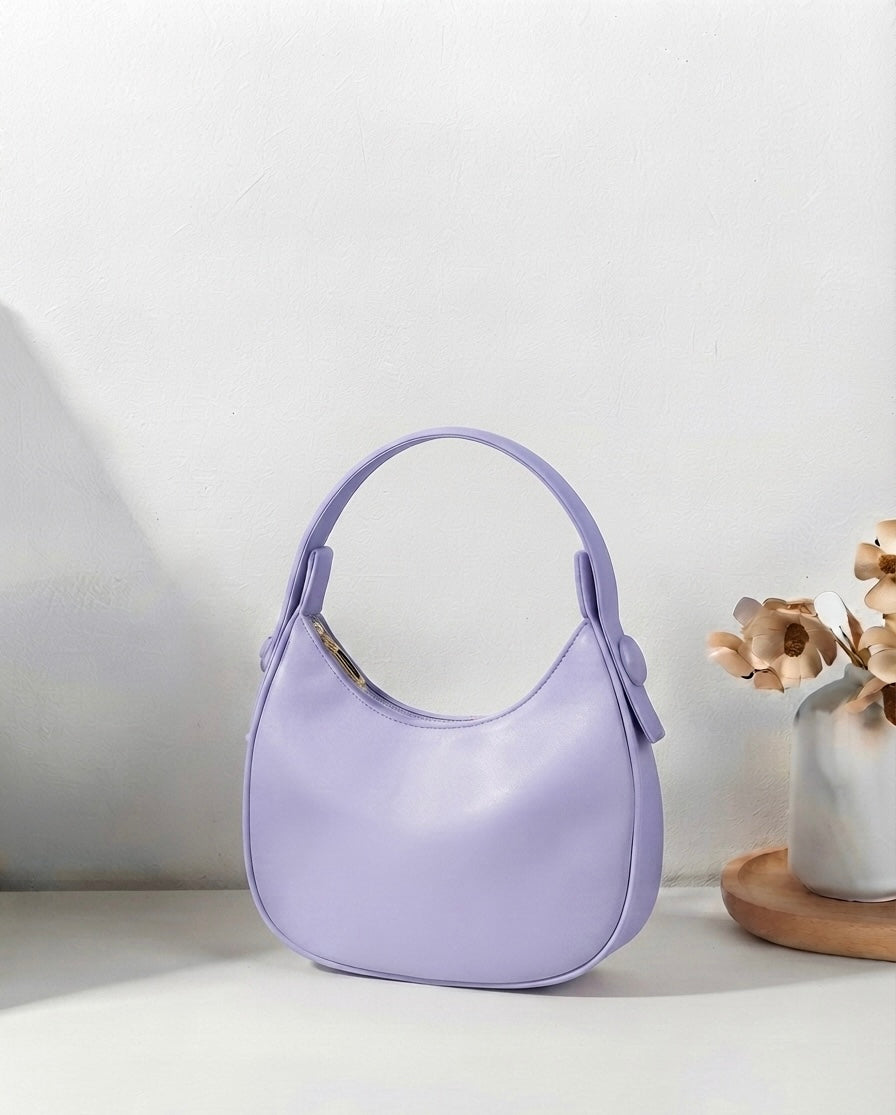 Curved Crescent Hobo Shoulder Bag