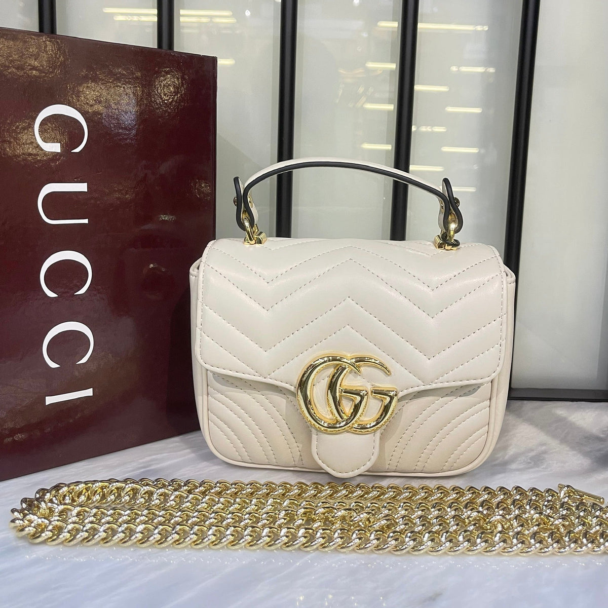Gucci Marmont Mini Top Handle Bag- Box Packing