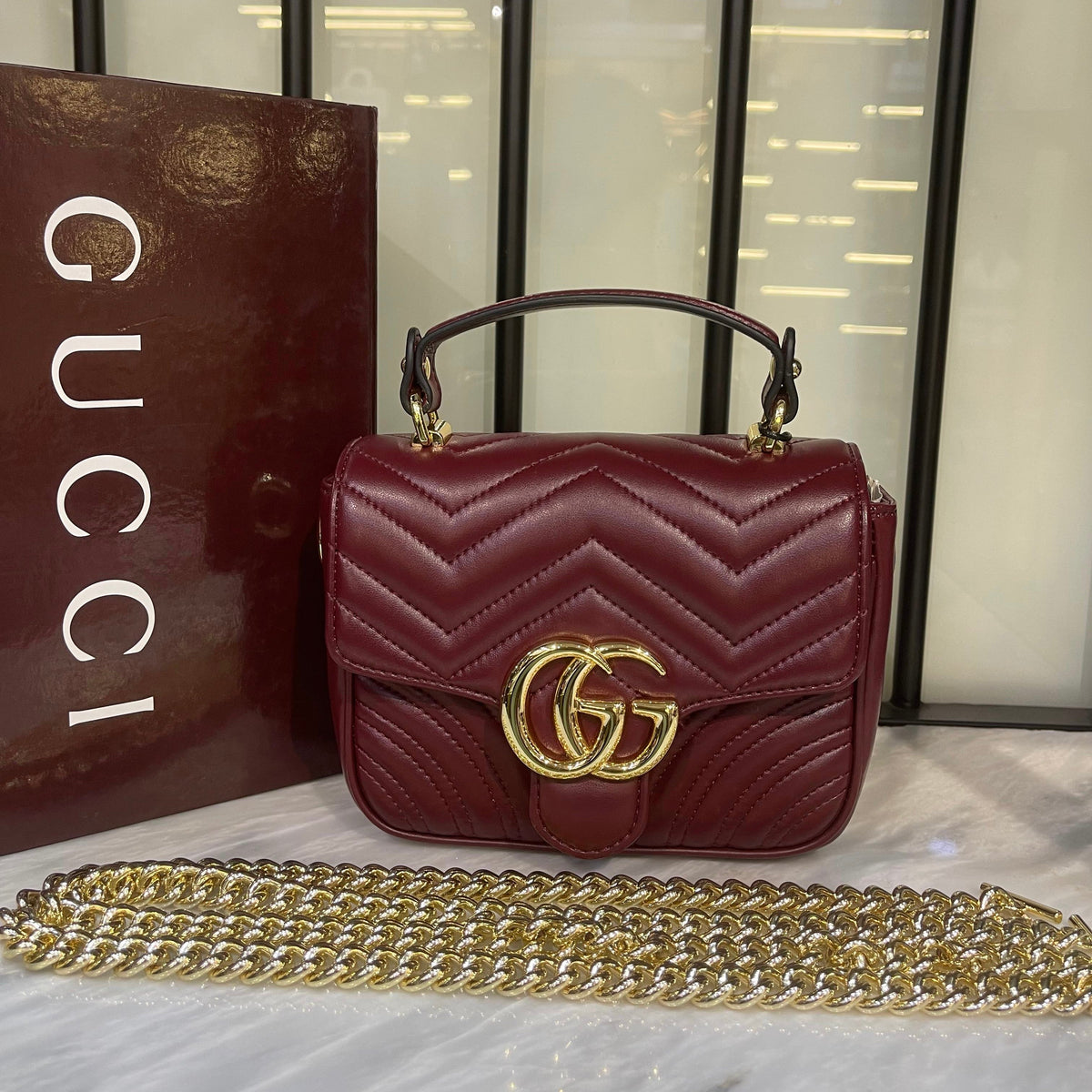 Gucci Marmont Mini Top Handle Bag- Box Packing