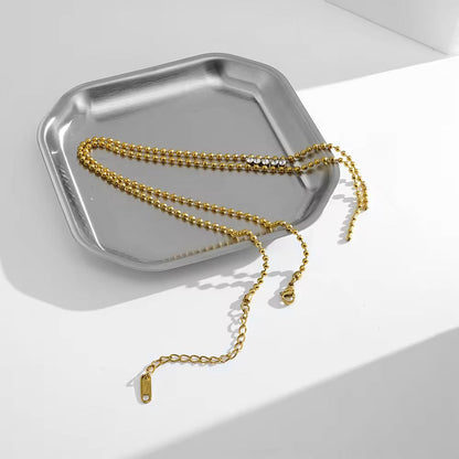 Minimalist Crystal Y-Lariat Ball Chain Necklace