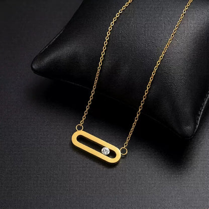 Gold-Tone Crystal Bar Necklace