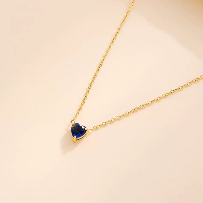Heart Birthstone Dainty Pendant Necklace