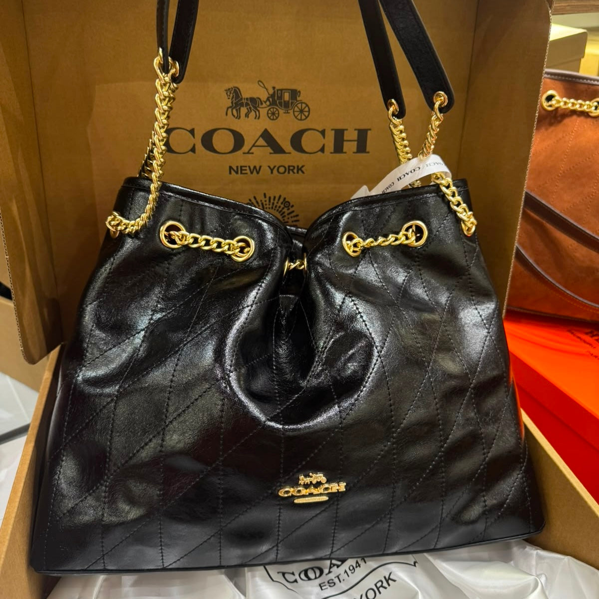 COACH Evelyn Large Shoulder Bag-Box Packaging