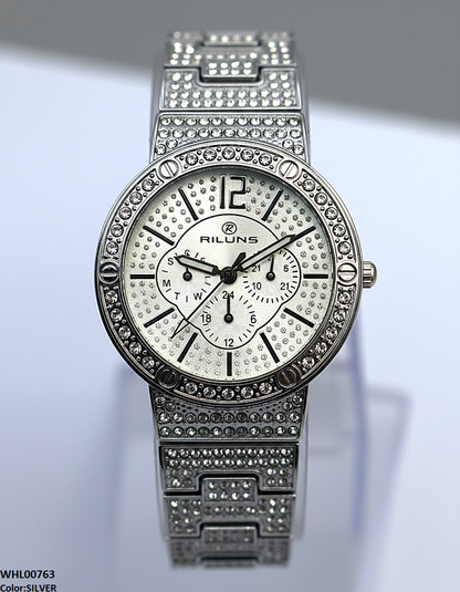 WHL00763 ZWA Round Rhinestone Women's Watch - WHL