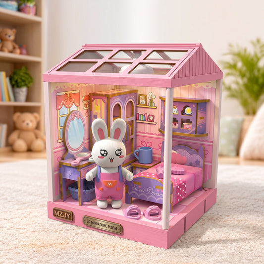 DIY Mini Microcosm Warm Bedroom House Set