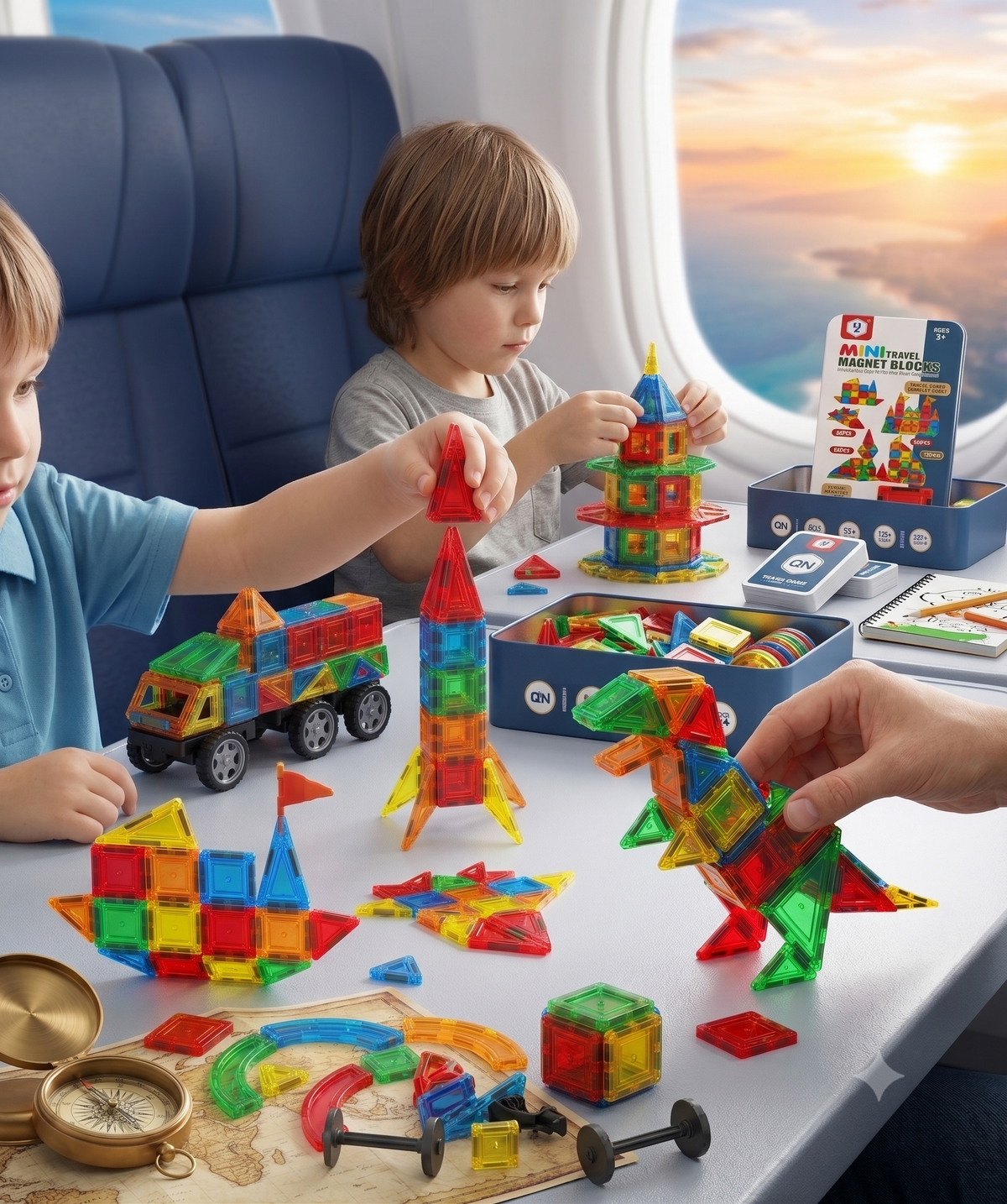 32 Pcs Magnetic Tiles Building Block Set With Tin Box
