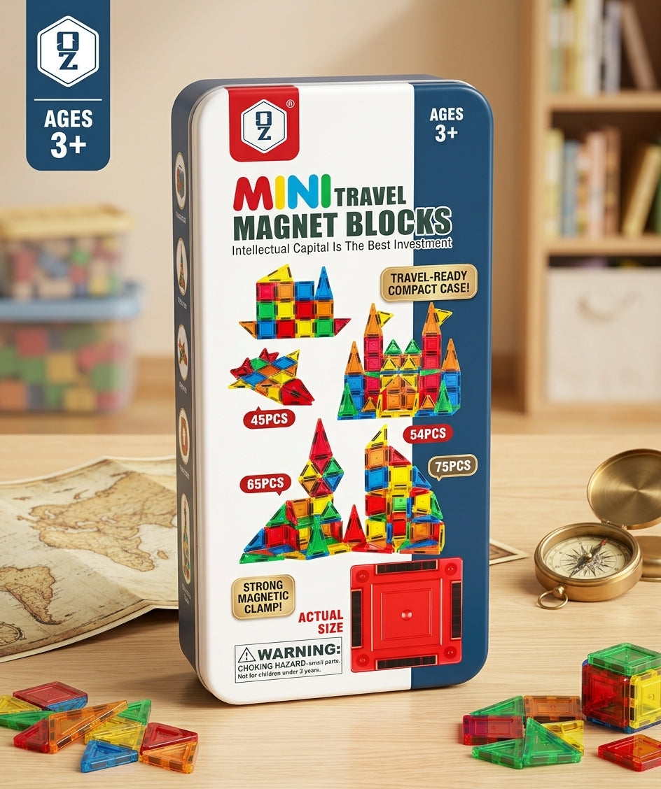 32 Pcs Magnetic Tiles Building Block Set With Tin Box
