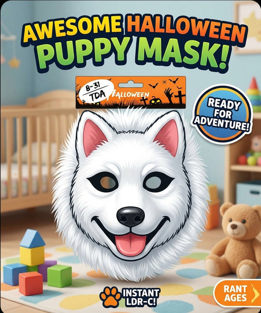 Kids White Wolf Halloween Mask