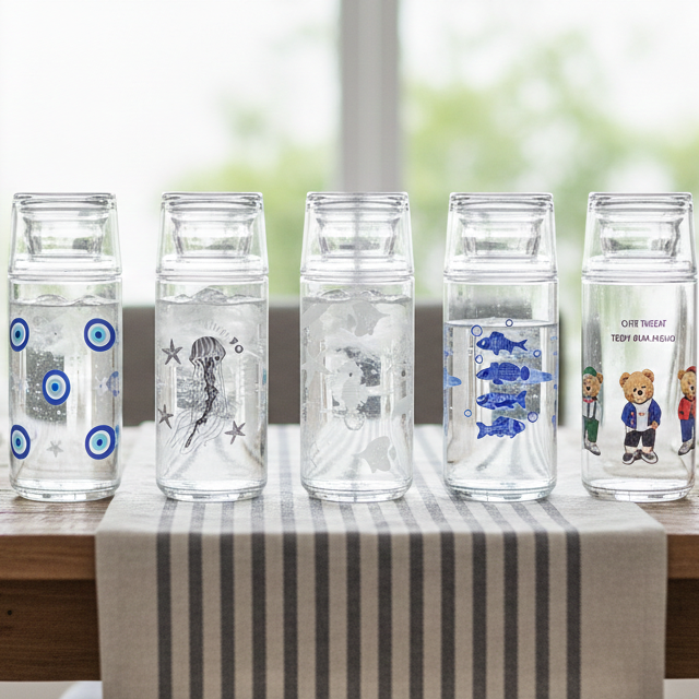 Printed 800ml Glass Carafe (2358) by Limon