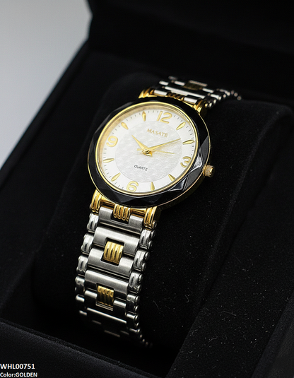WHL00751 IWA Round Black Bezel Women's Watch - WHL