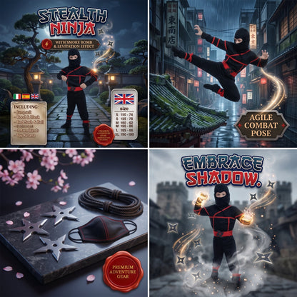 Kids Stealth Ninja Warrior Costume