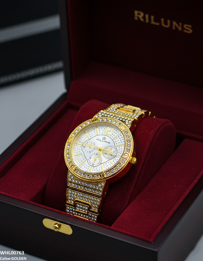 WHL00763 ZWA Round Rhinestone Women's Watch - WHL